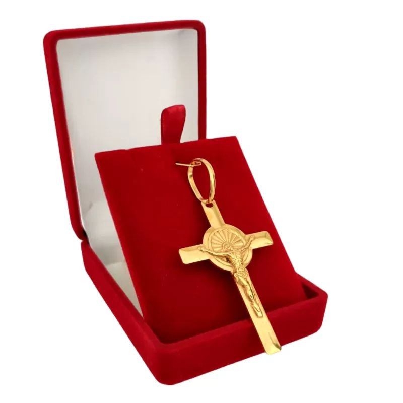 Pingente de Moeda Antiga: Cristo Na Cruz