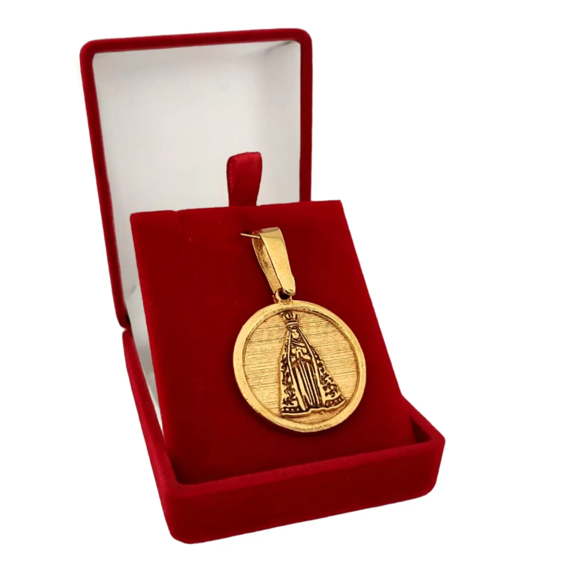 Pingente de Moeda Antiga: Santa Na Medalha Redonda 1 Pingente de Moeda Antiga: Santa Na Medalha Redonda