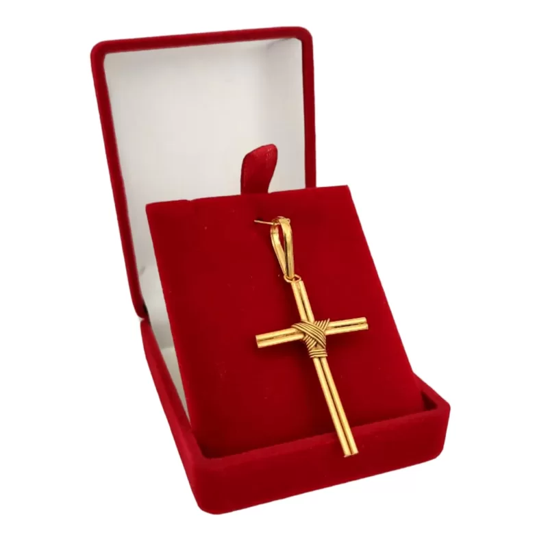 Pingente de Moeda Antiga: Cruz Fio Duplo