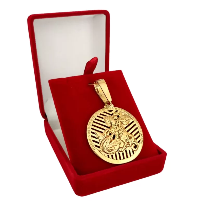 Pingente de Moeda Antiga: SÃo Jorge com Frizo