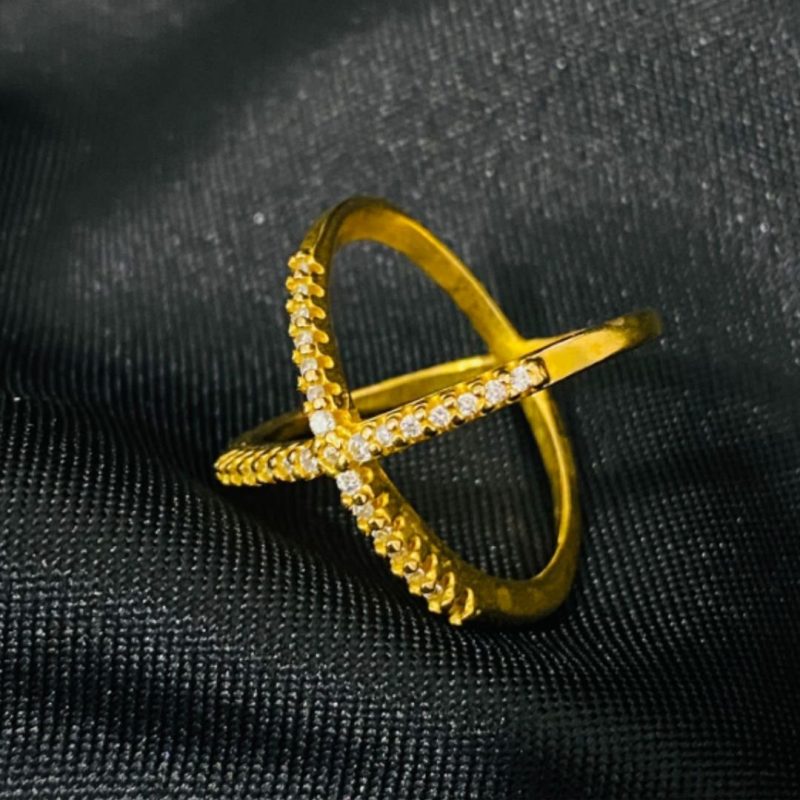 Anel Feminino de Moeda Antiga: X (cravejado)