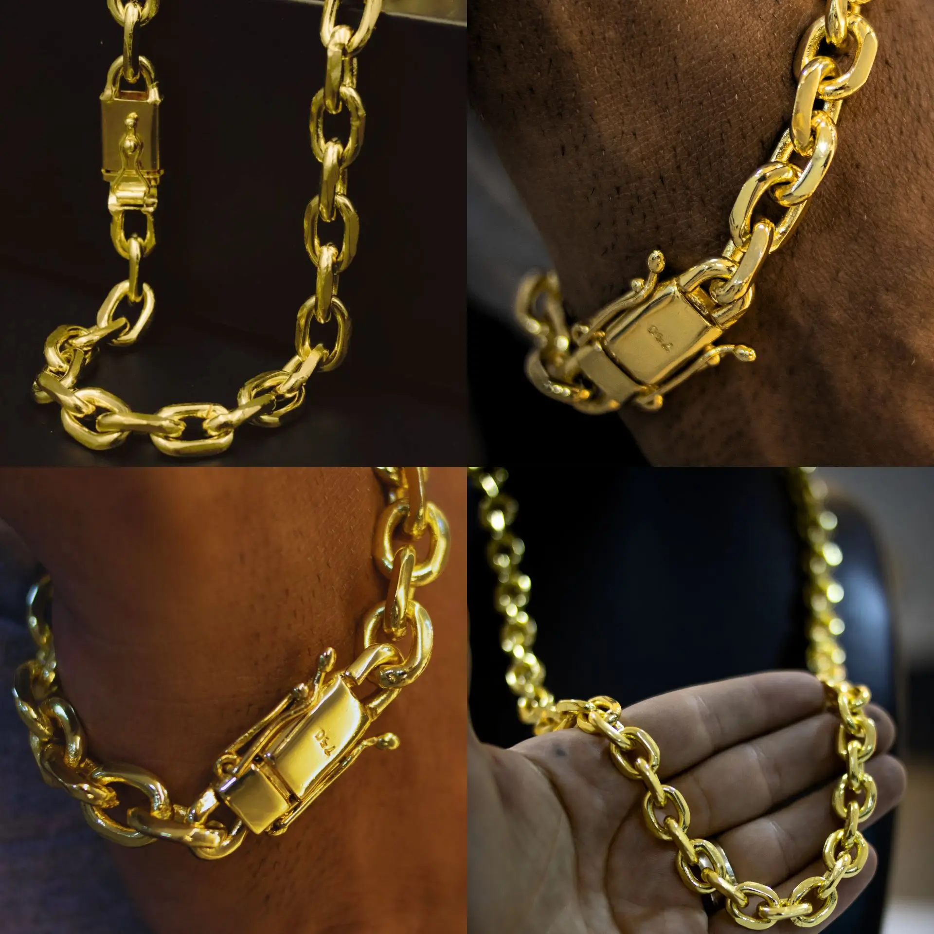 Corrente e Pulseira Cadeado 12mm 2 conjunto cadeado 12mm com pingente letra